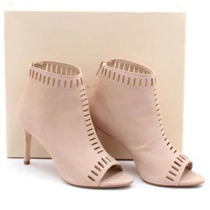 Loeffler Randall Sloane Blush Suede PeepToe Bootie